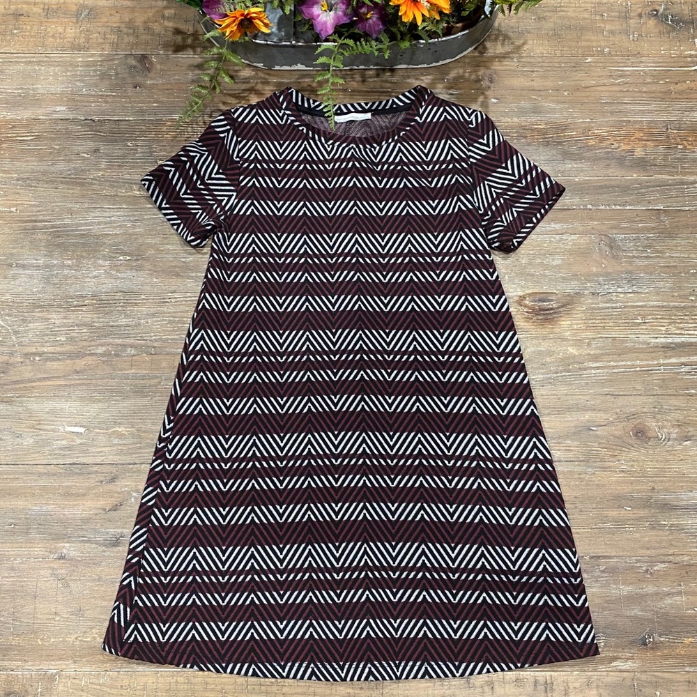 Zara zig zag chevron stripe dress small